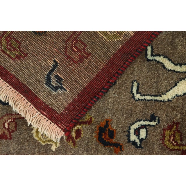 Textile 1950s Vintage Gabbeh Tribal Rug in Brown With Multicolor Pictorial Patterns For Sale - Image 7 of 8