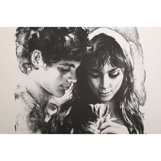 A beautiful print of a young woman praying over the Shabbas candles by Sandu Liberman. "Barukh ata Adonai Eloheinu, Melekh...