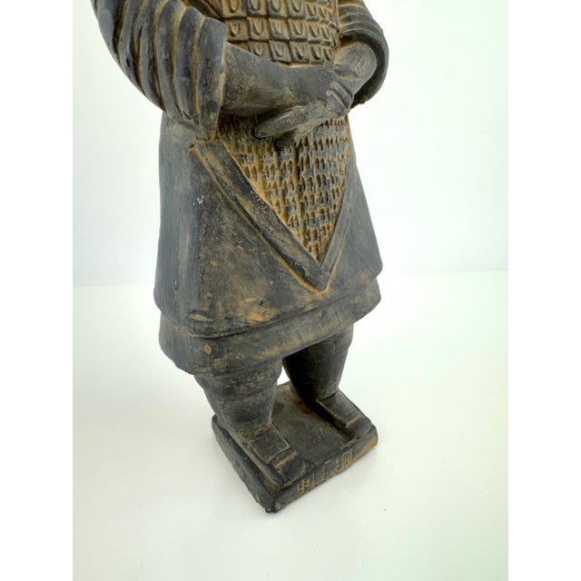 Chinese Vintage Chinese Terracotta Warrior Figure Sculpture With Aged Patina For Sale - Image 3 of 9