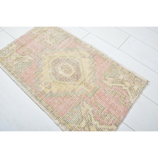 Oushak Vintage Wool Rug For Sale - Image 4 of 5