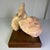 1970s Modern Rose Marble Sculpture on Wooden Base For Sale - Image 12 of 12