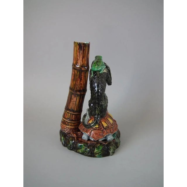 Victorian Late 19th Century Worcester Majolica Frog Monkey and Tortoise Vase For Sale - Image 3 of 9