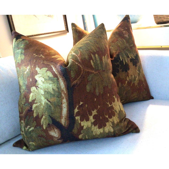 Impressionist Dedar Schwarzwald in Automne 24" Down Filled Pillow - Single For Sale - Image 3 of 5