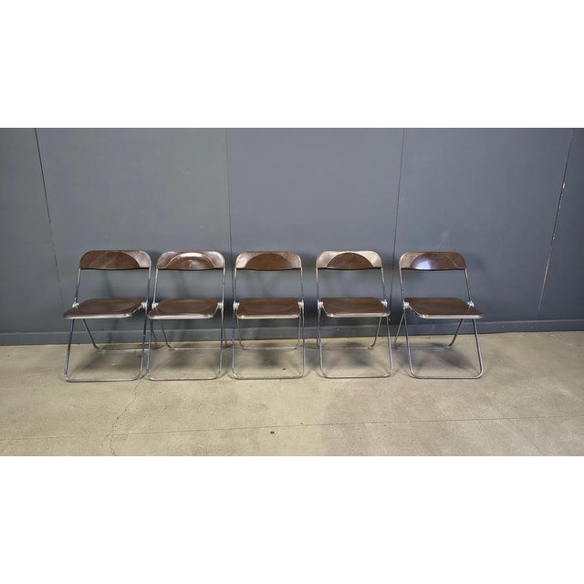 Vintage Plia Folding Chairs by Giancarlo Piretti for Castelli, 1970s, Set of 5 For Sale - Image 11 of 13