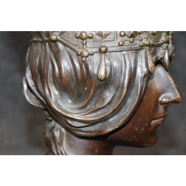 Antique French Art Nouveau Bronze Bust "Herodias" Signed George Charles Coudry For Sale - Image 10 of 11