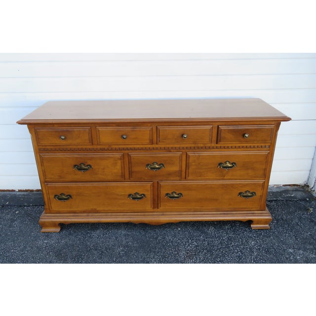 Ethan Allen Vintage Solid Maple Long Dresser Chairish