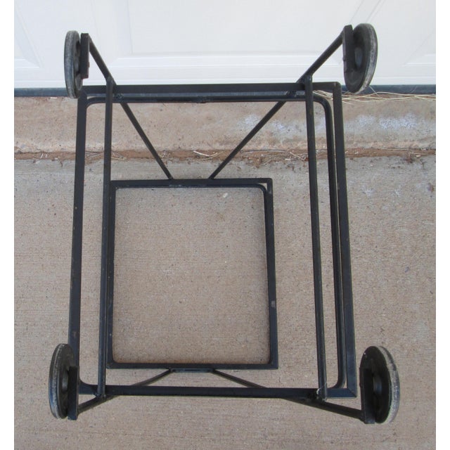 Mid 20th Century Iron 2 Tier Rolling Bar Cart Mathieu Matégot Style For Sale - Image 18 of 18