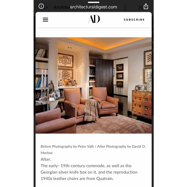 Quatrain Reproduction 1940s Leather Chair Owned by Craig Wright and Featured in Architectural Digest For Sale In Los Angeles - Image 6 of 11
