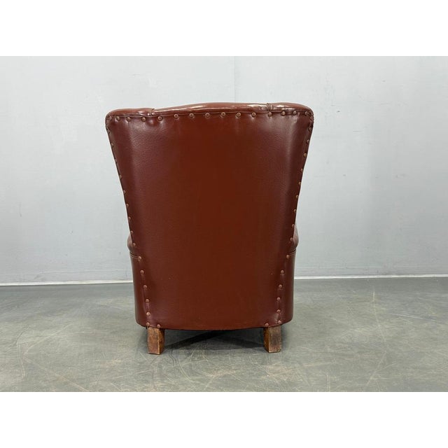 Mid-Century Italian Leatherette Lounge Chair, 1950s For Sale - Image 11 of 15
