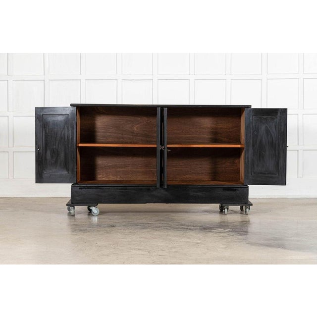 circa 1890 19thC English Pine Ebonised Dresser Base W169 x D49 x H92.5 cm Internal shelf depth 43 cm Weight 64Kg