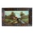 Early 20th Century Art Nouveau Reverse Painting, Mother-of-Pearl Inlay Scottish Highlands Cottage in Ornate Frame For Sale