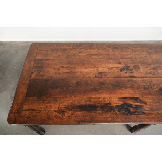 Wood Early 19th Century English Oak Farmhouse Dining Table For Sale - Image 7 of 14