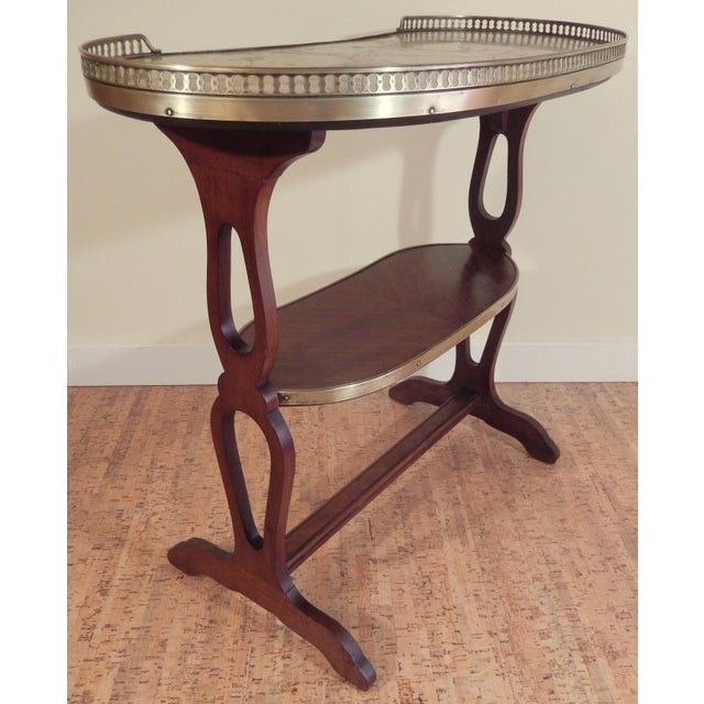 Early 20th Century French Walnut and Marble Accent Table For Sale - Image 4 of 6