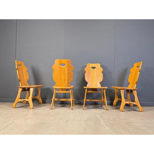 Vintage Rustic Dining Chairs, 1960s, Set of 4 For Sale - Image 4 of 14