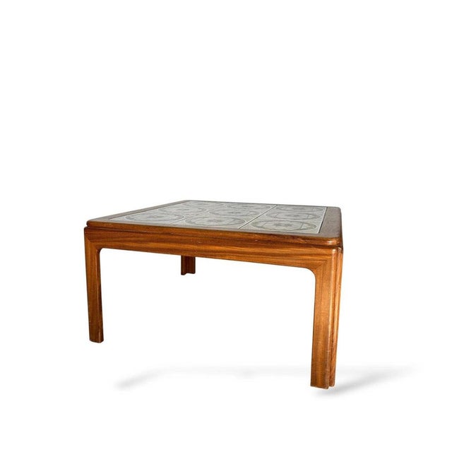 Brown Vintage Teak Coffee Table in Teak with Ceramic Tiled Top, 1970s For Sale - Image 8 of 10