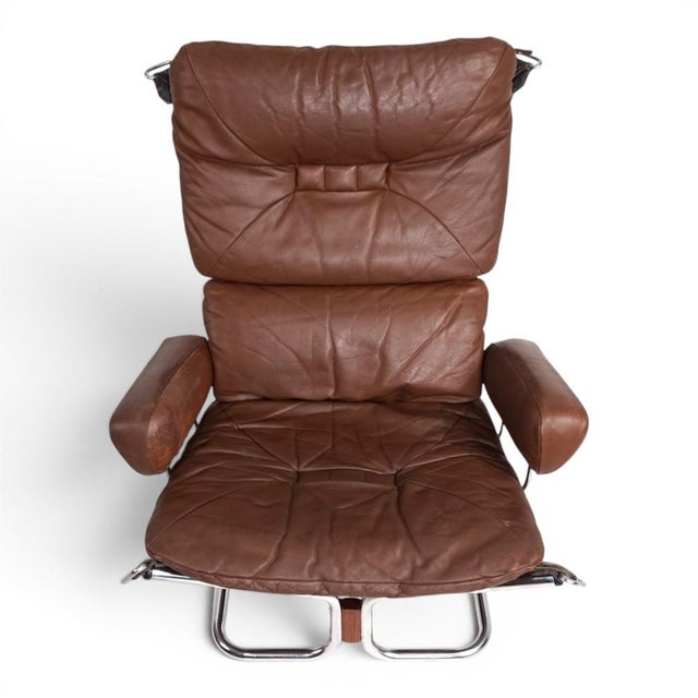 Wing Leather Armchair by Harald Relling for Westnofa, 1970 For Sale - Image 16 of 18
