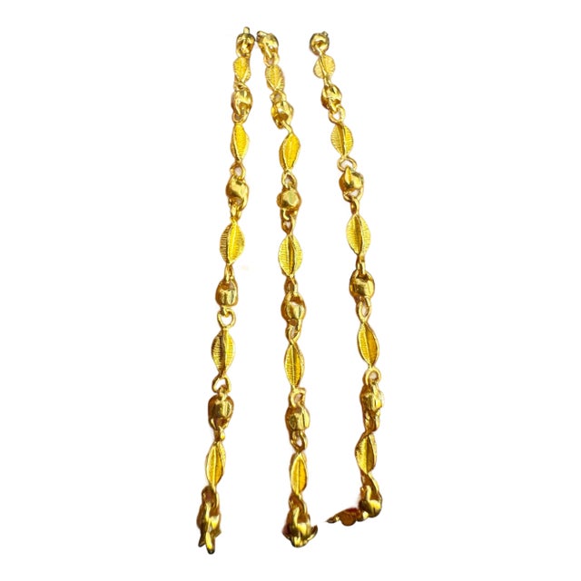 24 Karat Pure Gold Hand Made Yellow Gold Bead Necklace, 13 Gm, 18 Inch For Sale