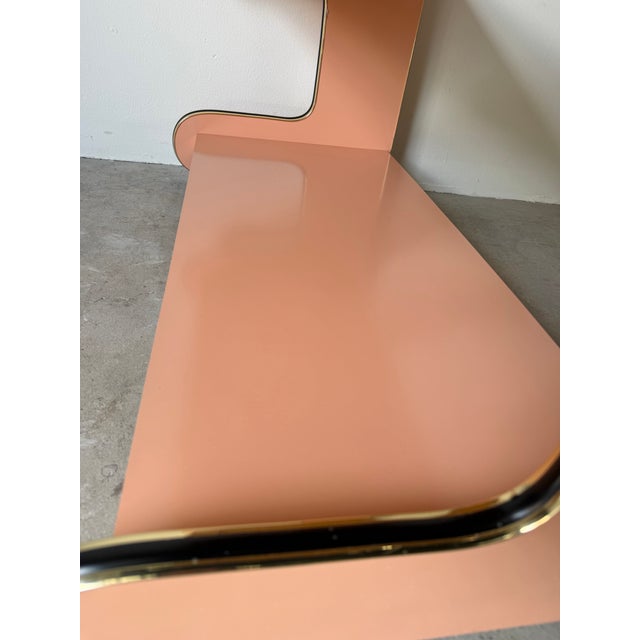 1980s Vintage Postmodern Space Age Laminate Bar Cart / Rolling Display Shelf For Sale - Image 9 of 13
