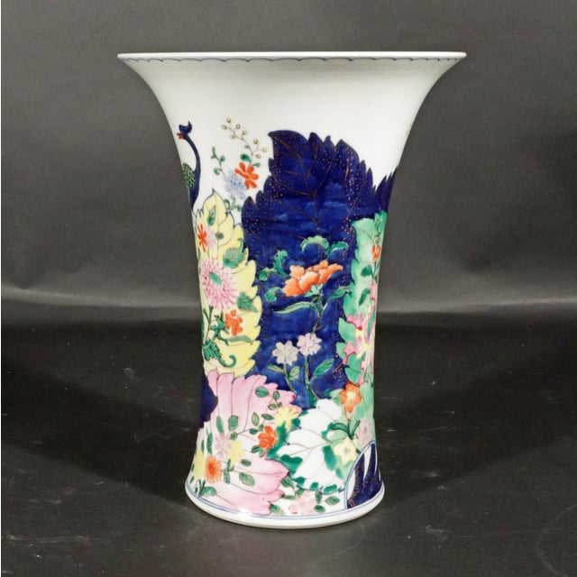 Vintage Tobacco Leaf Porcelain Garniture of Five Vases For Sale - Image 16 of 17