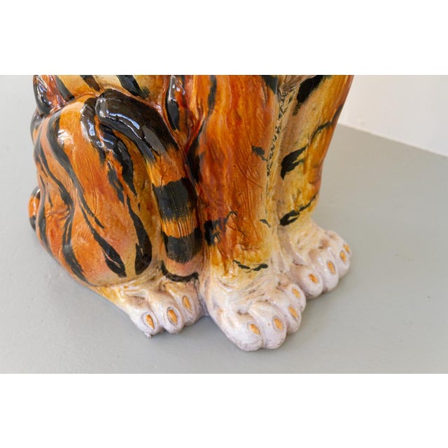 Large Italian Ceramic Tiger, 1970s For Sale - Image 11 of 18