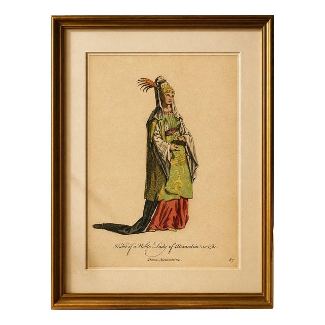 European School Artist, Habit of a Noble Lady of Alexandria in 1581, 1749, Engraving For Sale