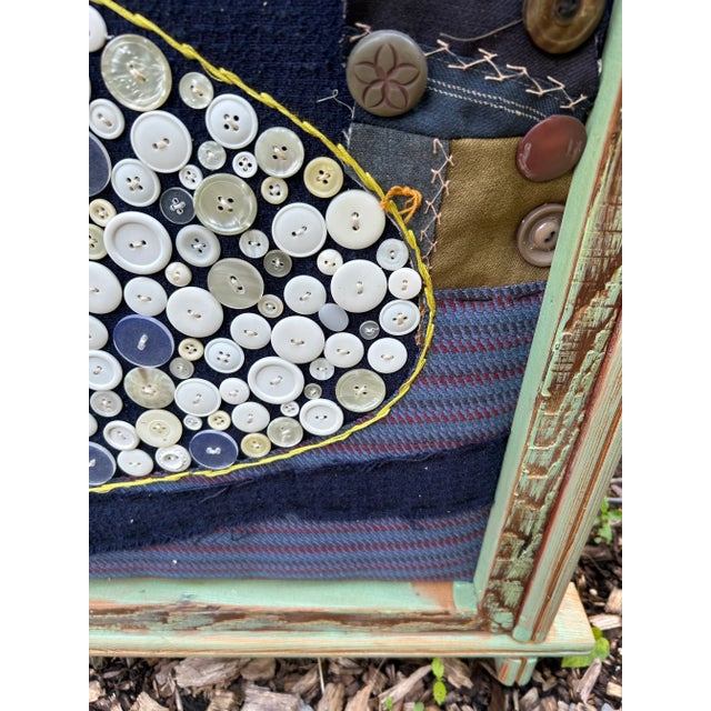 Wood Swan Folk Art With Buttons by Maine Artist Mary Teeter For Sale - Image 7 of 10