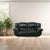 Animal Skin Nicoletti Modern Black Leather Sofa For Sale - Image 7 of 8