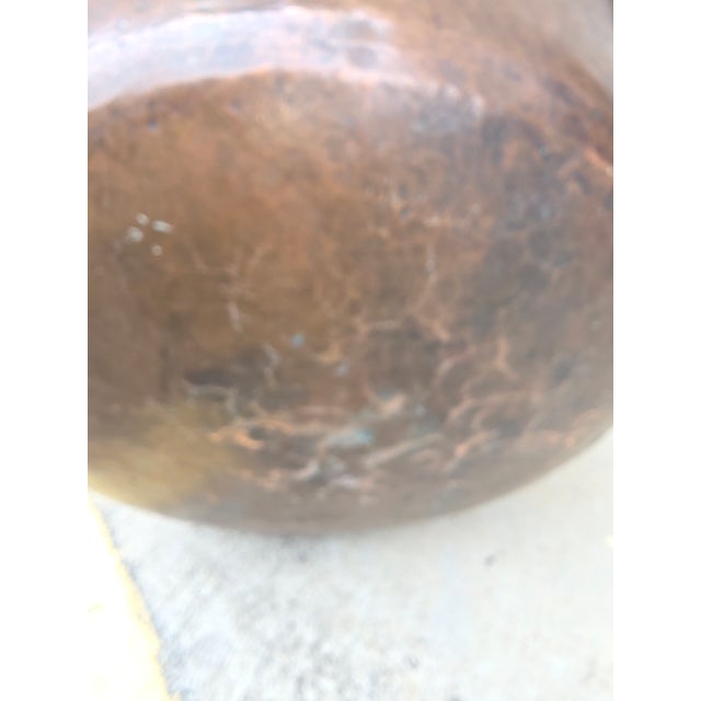 Extra Large Old Copper Cauldron With Handles For Sale - Image 4 of 14