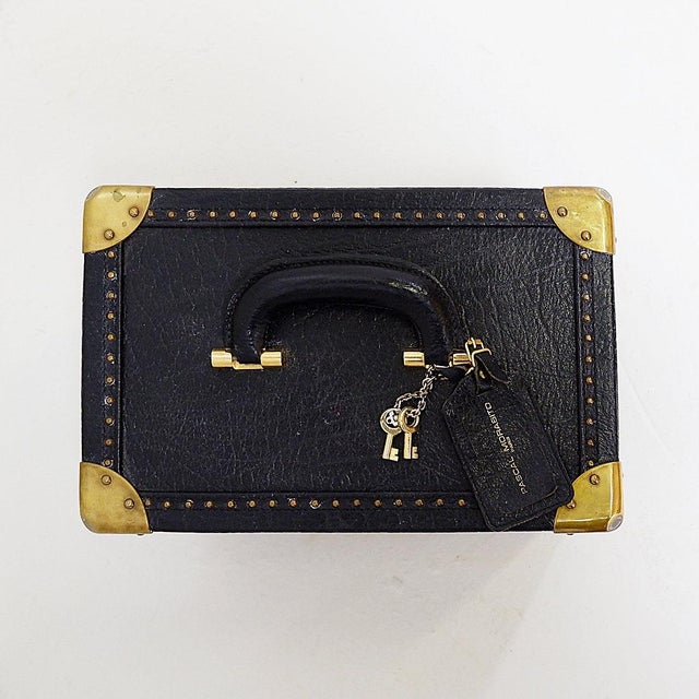 Vintage Black Leather Beauty Case by Pascal Morabito, 1980s For Sale - Image 11 of 15