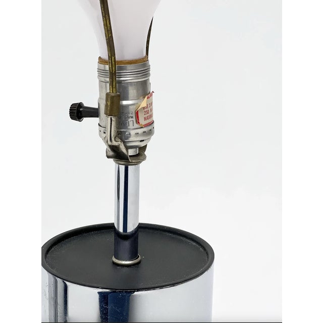 1970s 1970s Pair of Chrome Cylinder Table Lamps For Sale - Image 5 of 5