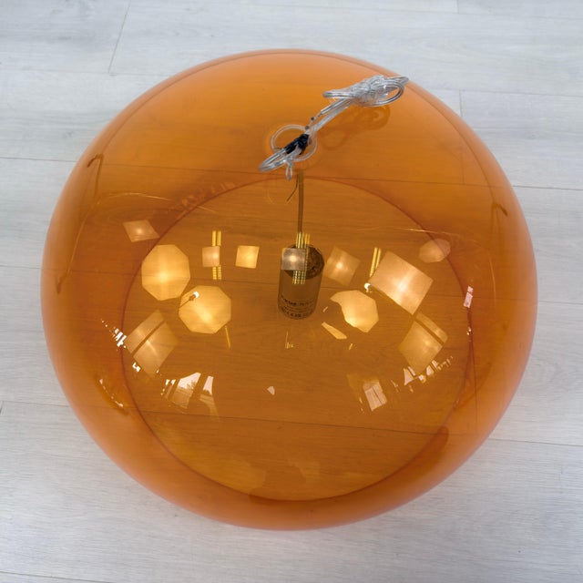 Dimensions: H 15” x W 18.5” Italian Kartell FL/Y orange pendant lamp designed by Ferrucio Laviani. Condition: Condition...