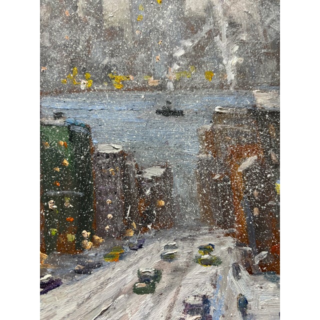 Impressionist Christopher Willett, "Brooklyn Bridge", Oil on Masonite For Sale - Image 3 of 10