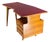 Vintage Teak Desk with Amaranth Glass, 1950s For Sale