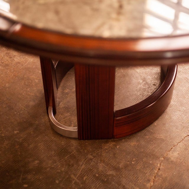 Wood Brutalist Marble and Mahogany Dining Table, 1970s For Sale - Image 7 of 15