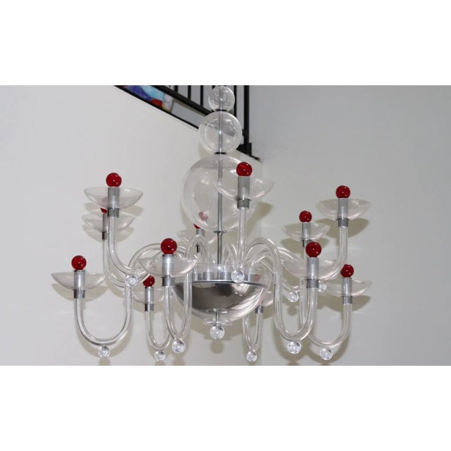 Mid-Century Modern Murano Glass Chandelier For Sale - Image 10 of 12