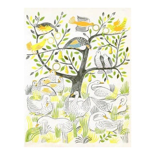 Vintage Print, “On the Sixth Day of Christmas”, Original Mid-Century Color Lithograph For Sale