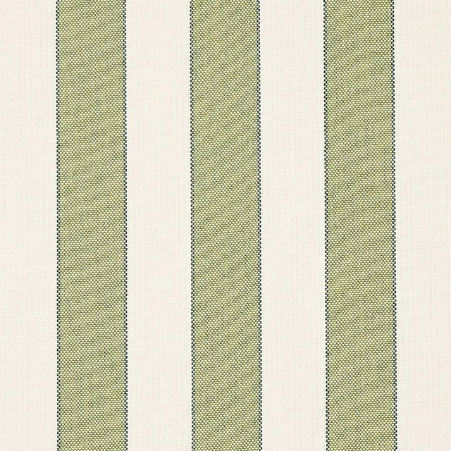 Schumacher Sample - Schumacher Blumont Stripe Indoor/Outdoor Fabric in Green For Sale - Image 4 of 4