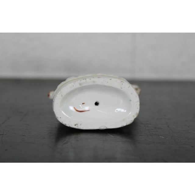 White Antique English Staffordshire Porcelain Figurine Girl Riding a Goat For Sale - Image 8 of 12