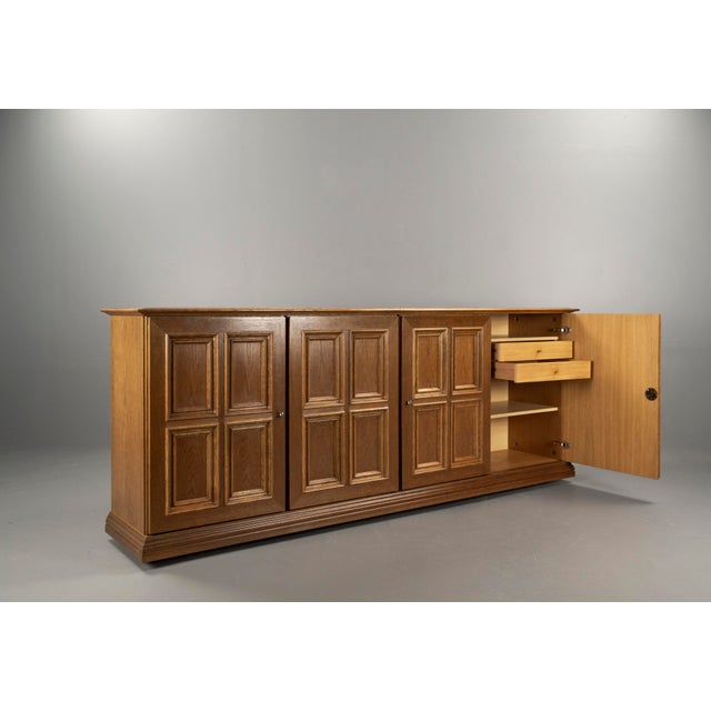 Brown Brutalist Sideboard with Wood Cassette Fronts by Gerhard Bartels, 1970s For Sale - Image 8 of 18