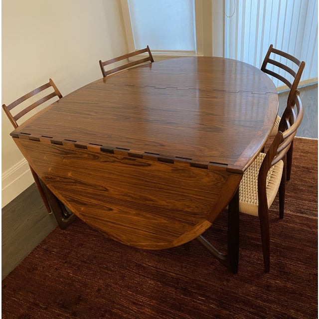 Niels Koefoed Rosewood Gateleg Dining Table Model 304 (“Eva”), 1960’s For Sale - Image 13 of 16