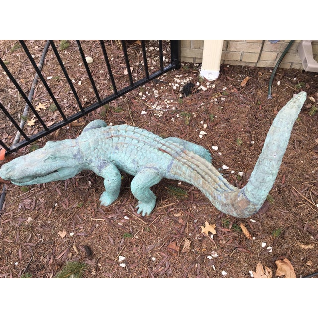 Impressive 4 foot long bronze alligator. Cast in bronze, using the lost wax processed and hand finished. Highly detailed ,...