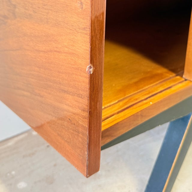 Black Vintage High-Gloss Highboard with Display Cabinet, 1970s For Sale - Image 8 of 16