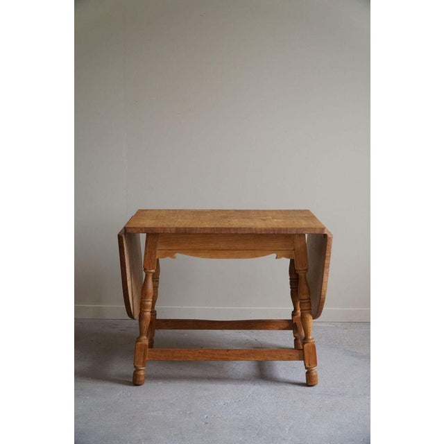 Mid-Century Danish Folding Side Table in Oak by Henning Kjærnulf, 1960s For Sale - Image 10 of 16