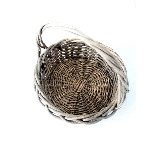 Brown Vintage Rustic Twig Baslet For Sale - Image 8 of 11