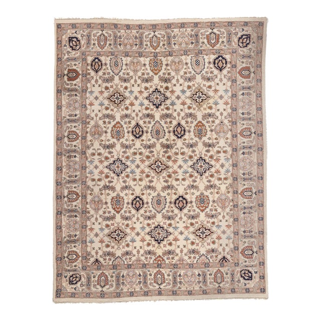 Late 20th Century Vintage Indian Tabriz Rug - 08'04 X 10'10 For Sale