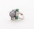 Art Deco Style 18k White Gold, Pearl, Multicolor Gemstone, and Diamond Ring For Sale In New York - Image 6 of 9