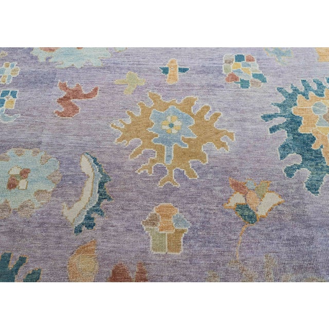 Turkish Oushak Rug 9'3" x 12'7" #20389 For Sale - Image 4 of 8