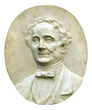 Oval Bas-Relief in with Male Portrait, 1800s, Marble