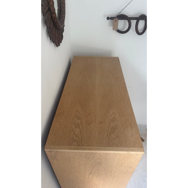 Kurt Ostervig Oak Cabinet With Leather Pulls For Sale - Image 9 of 18