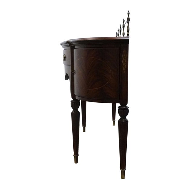 Thomasville Furniture Kent Park Collection Banded Flame Mahogany 68" Buffet Sideboard W. Brass Rail 38921-240 For Sale - Image 14 of 15